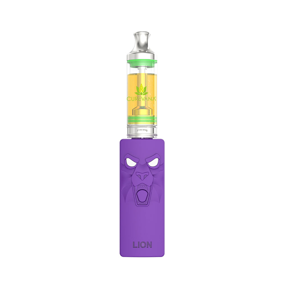 Yocan Gold Kodo Lion By Curvana Vape Yocan Purple Push Pie Cartridge + Battery