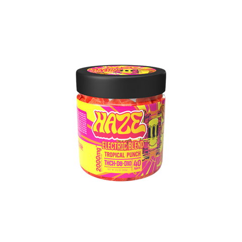 Haze Electric Blend Sativa Gummies Edibles Haze Tropical Punch 40 Count