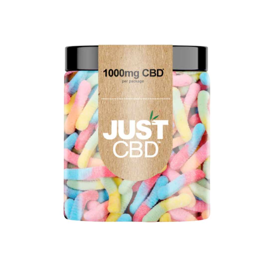 Just CBD - Gummies THC FREE Edibles Just CBD 1000mg Sour Worms