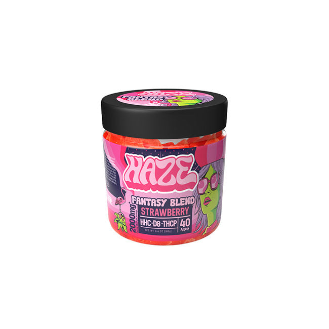 Haze Fantasy Blend Hybrid Gummies Edibles Haze Strawberry Swirl 40 Count