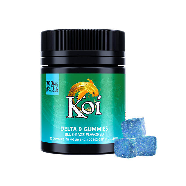 Koi Delta 9 Gummies Edibles Koi CBD Blue Razz 20 Gummies