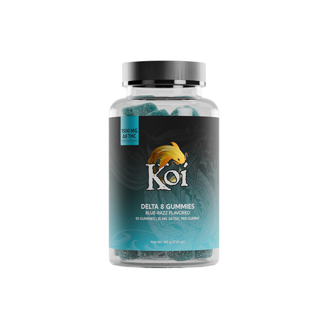 Koi Delta 8 Gummies Edibles Koi CBD Blue Razz 60 Gummies