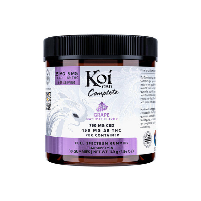 Koi Complete Full Spectrum CBD + THC Gummies Edibles Koi CBD Grape