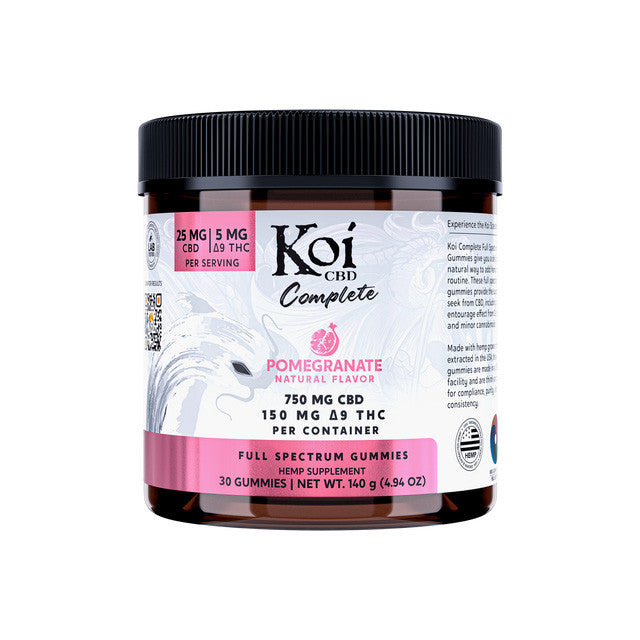 Koi Complete Full Spectrum CBD + THC Gummies Edibles Koi CBD Pomegranate