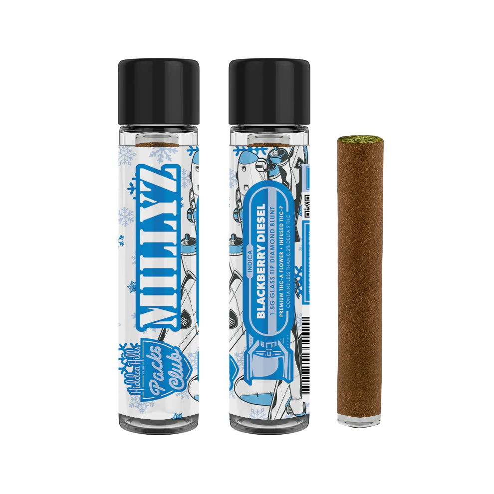 Hidden Hills Millyz Diamond 1.5 Gram Blunts - 2 Pack Flower Hidden Hills Blackberry Diesel