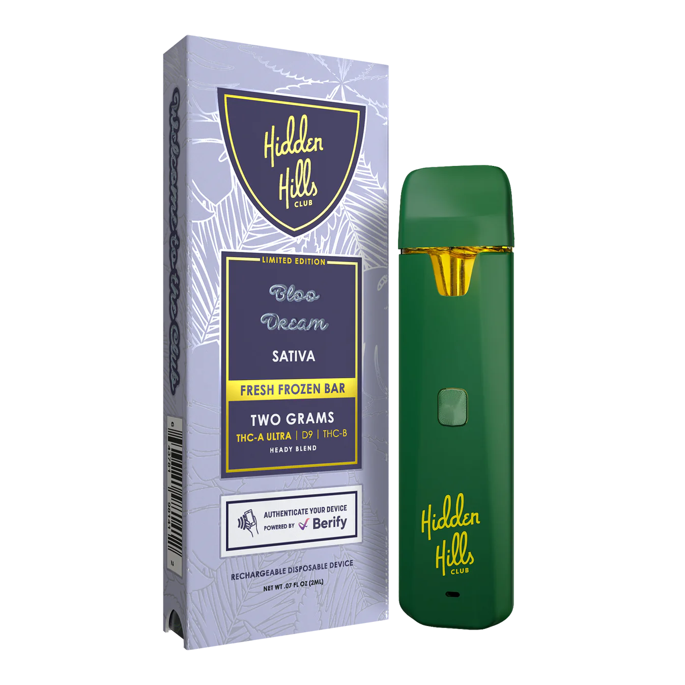 Hidden Hills Heady Blend Disposable Vape Vape Hidden Hills Bloo Dream  