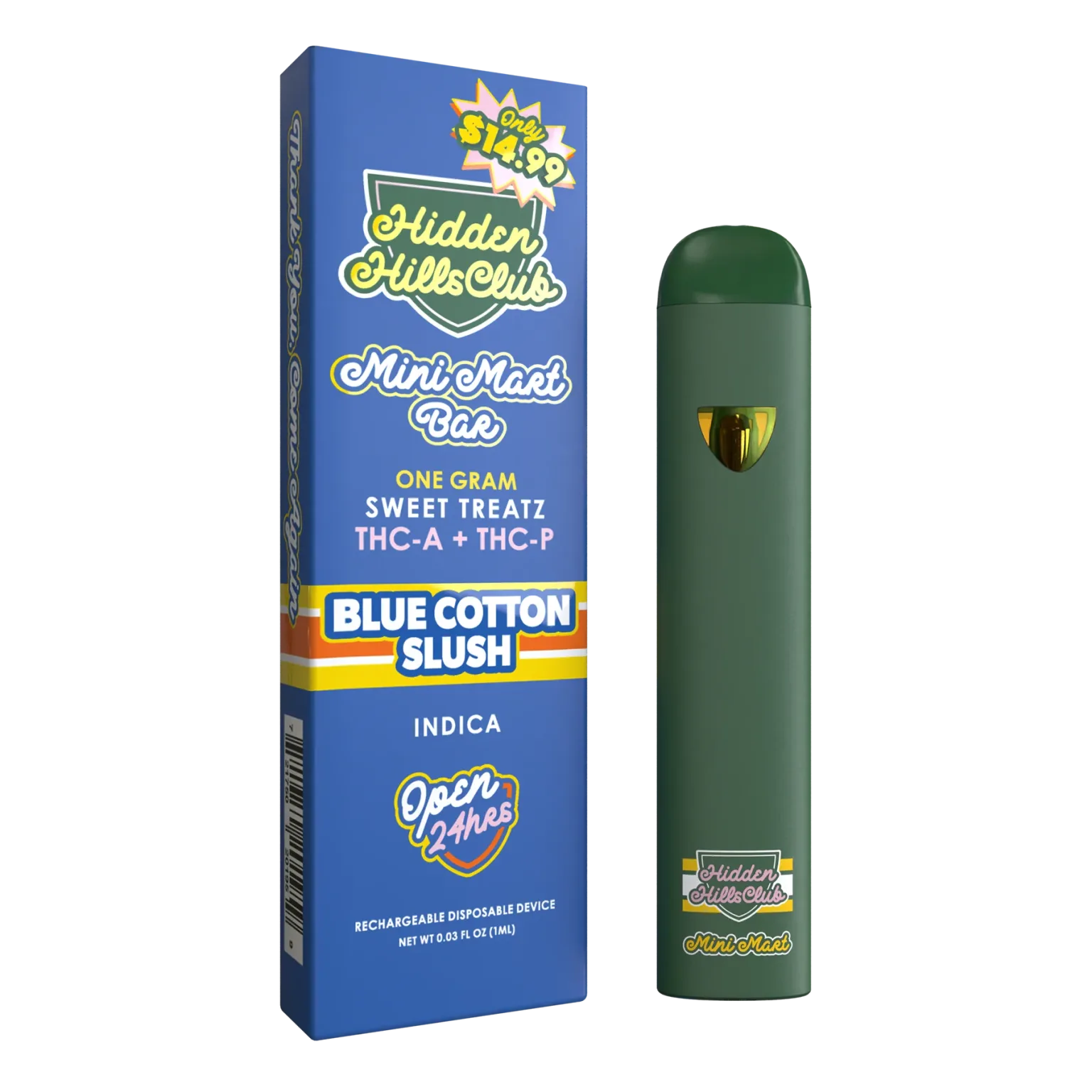 Hidden Hills Sweet Treatz Disposable – 1 Gram Vape Hidden Hills Blue Cotton Slush
