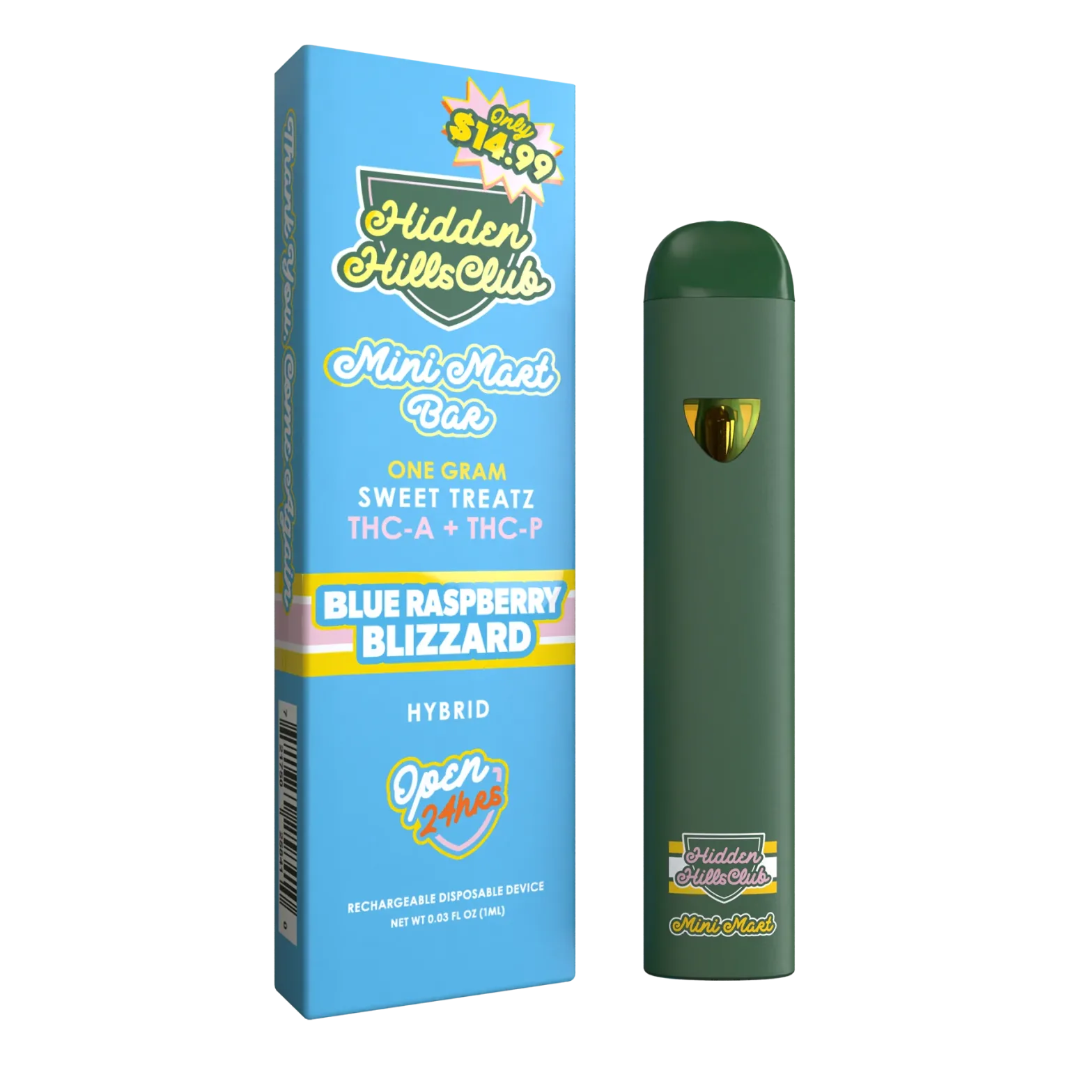 Hidden Hills Sweet Treatz Disposable – 1 Gram Vape Hidden Hills Blue Raspberry Blizzard
