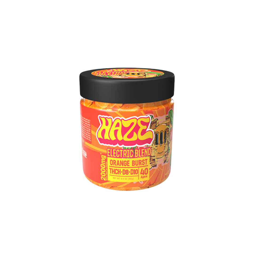 Haze Electric Blend Sativa Gummies Edibles Haze Orange Burst 40 Count 