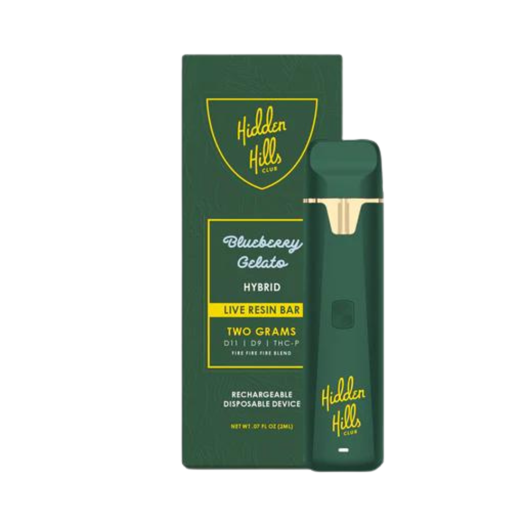 Hidden Hills Live Resin D11/D9/THC-P 2g Disposable Vape Vape Hidden Hills Blueberry Gelato  