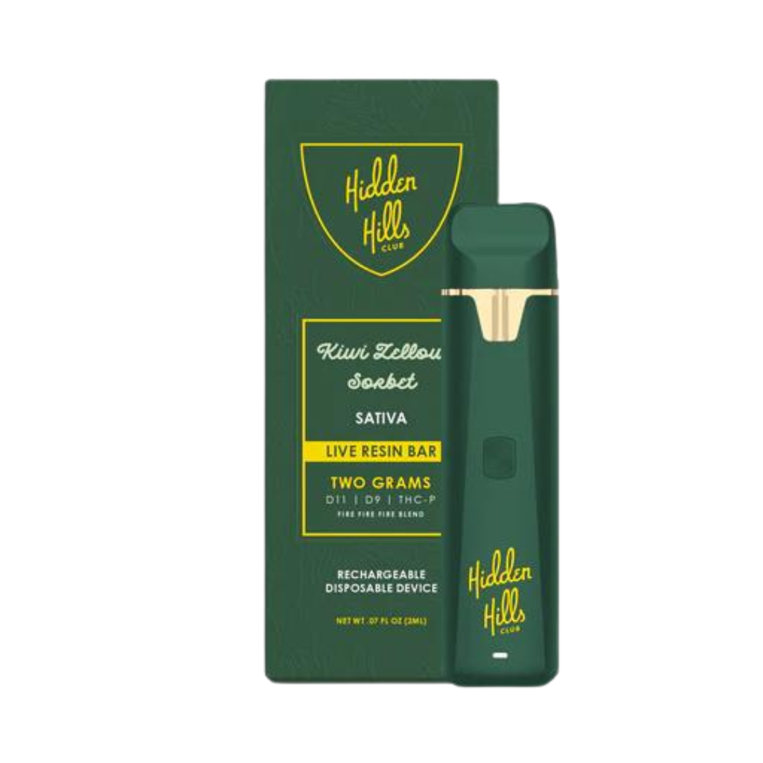 Hidden Hills Live Resin D11/D9/THC-P 2g Disposable Vape Vape Hidden Hills Kiwi Zellow Sorbet  