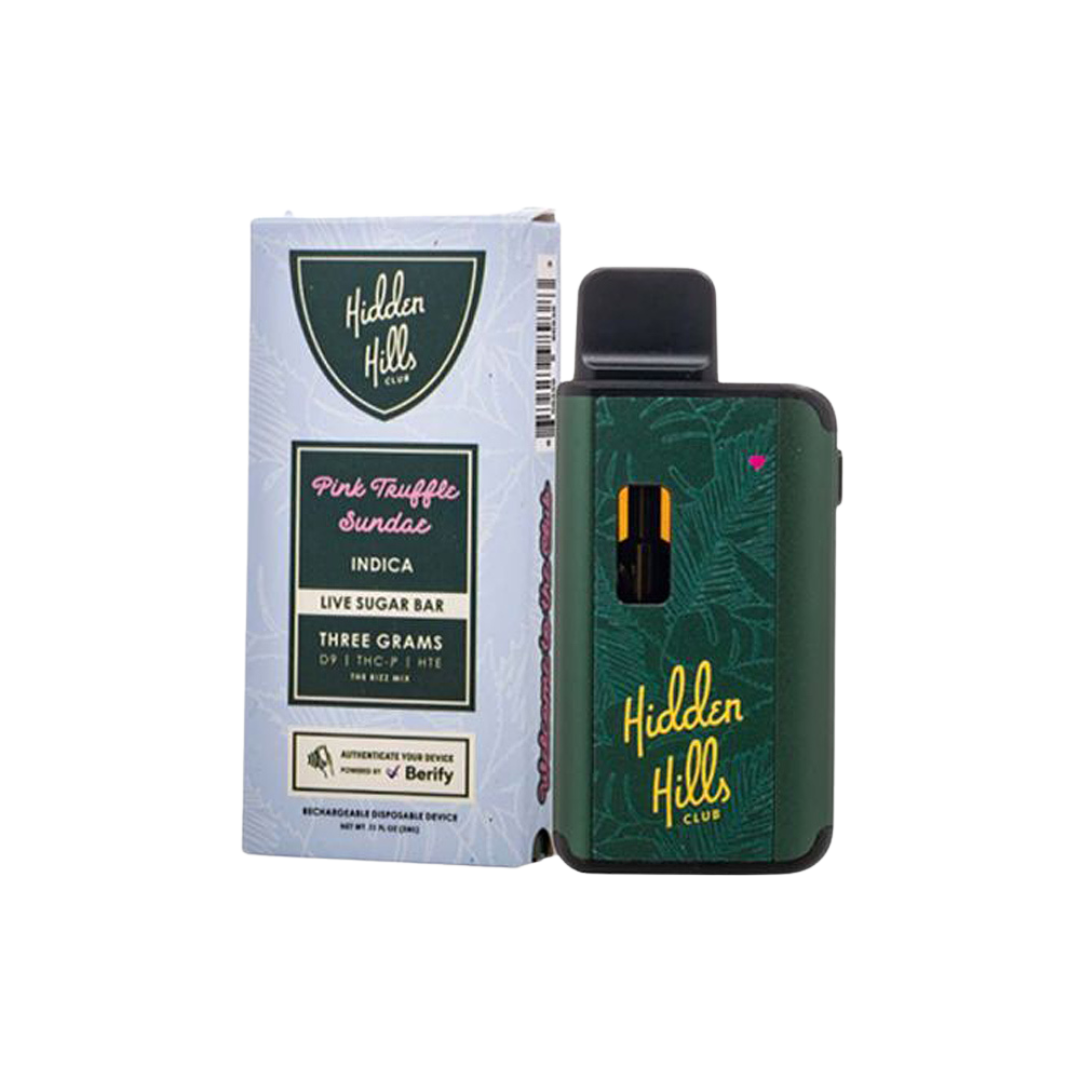 Hidden Hills Live Suger Bar 3g Disposable Vape Vape Hidden Hills Truffle Sundae  