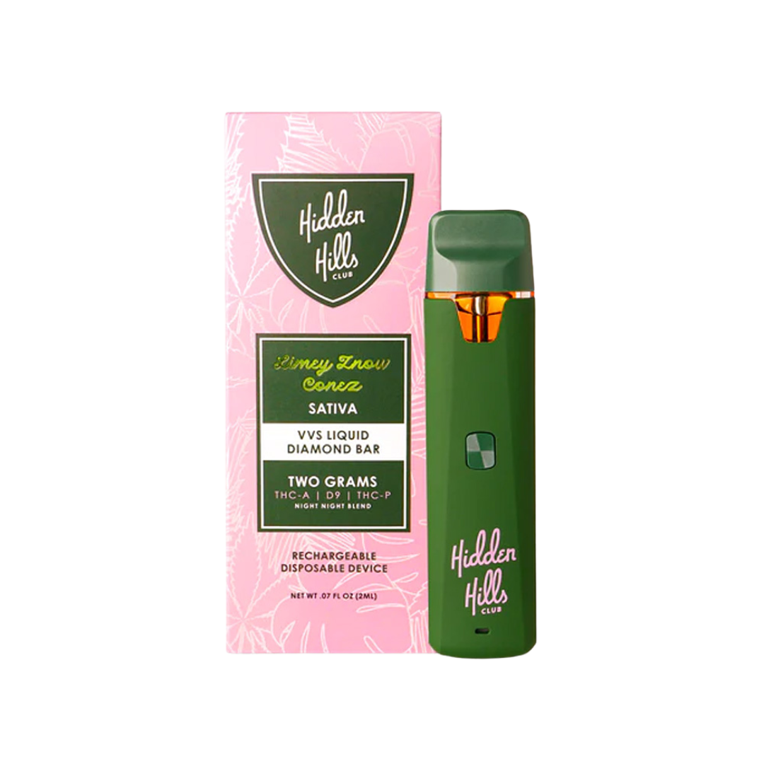 Hidden Hills VVS Liquid Diamonds 2g Disposable Vape Vape Hidden Hills Limey Znow Conez Sativa  
