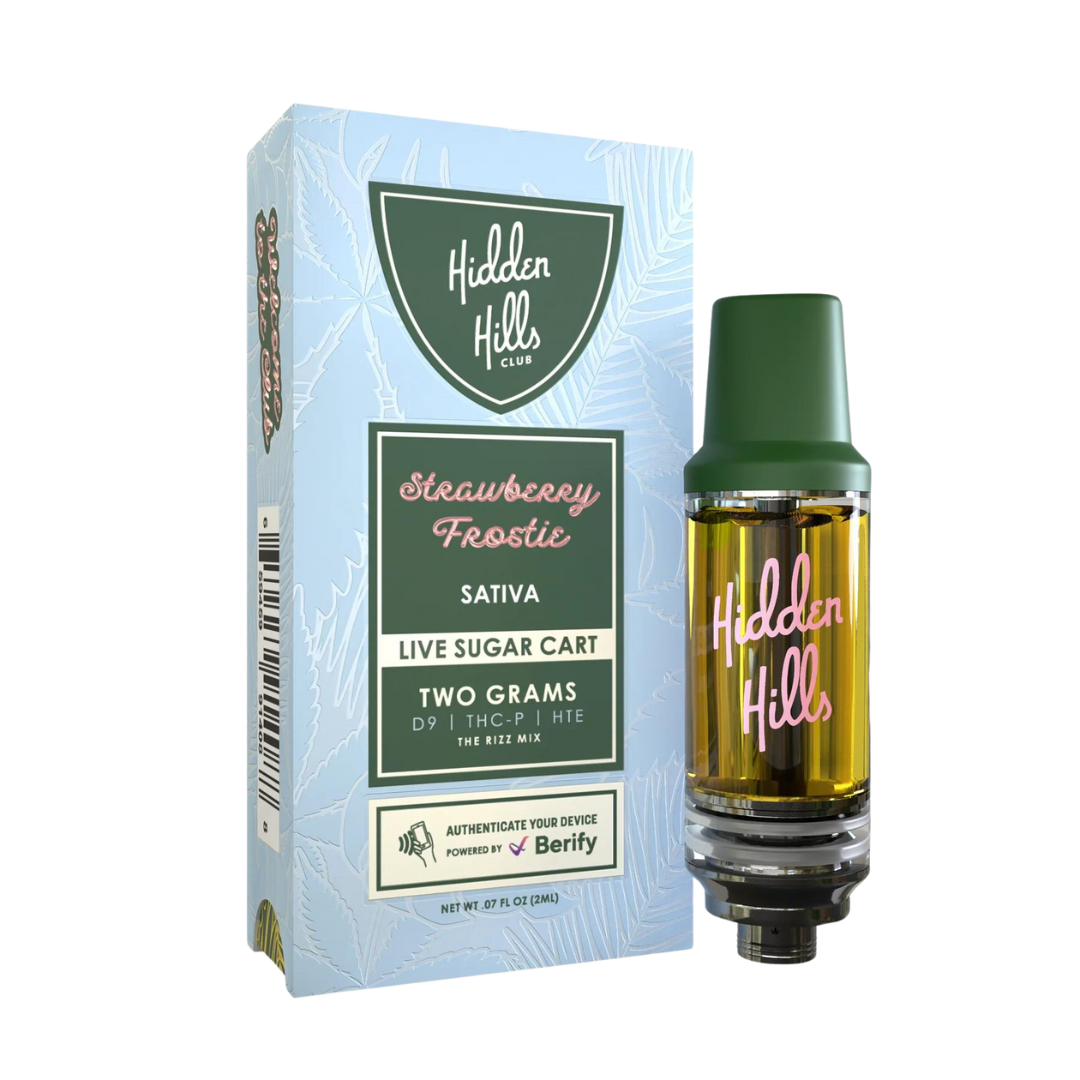 Hidden Hills 2G Live Sugar Cartridges - Rizz blend Vape Hidden Hills Strawberry Frostie Sativa  