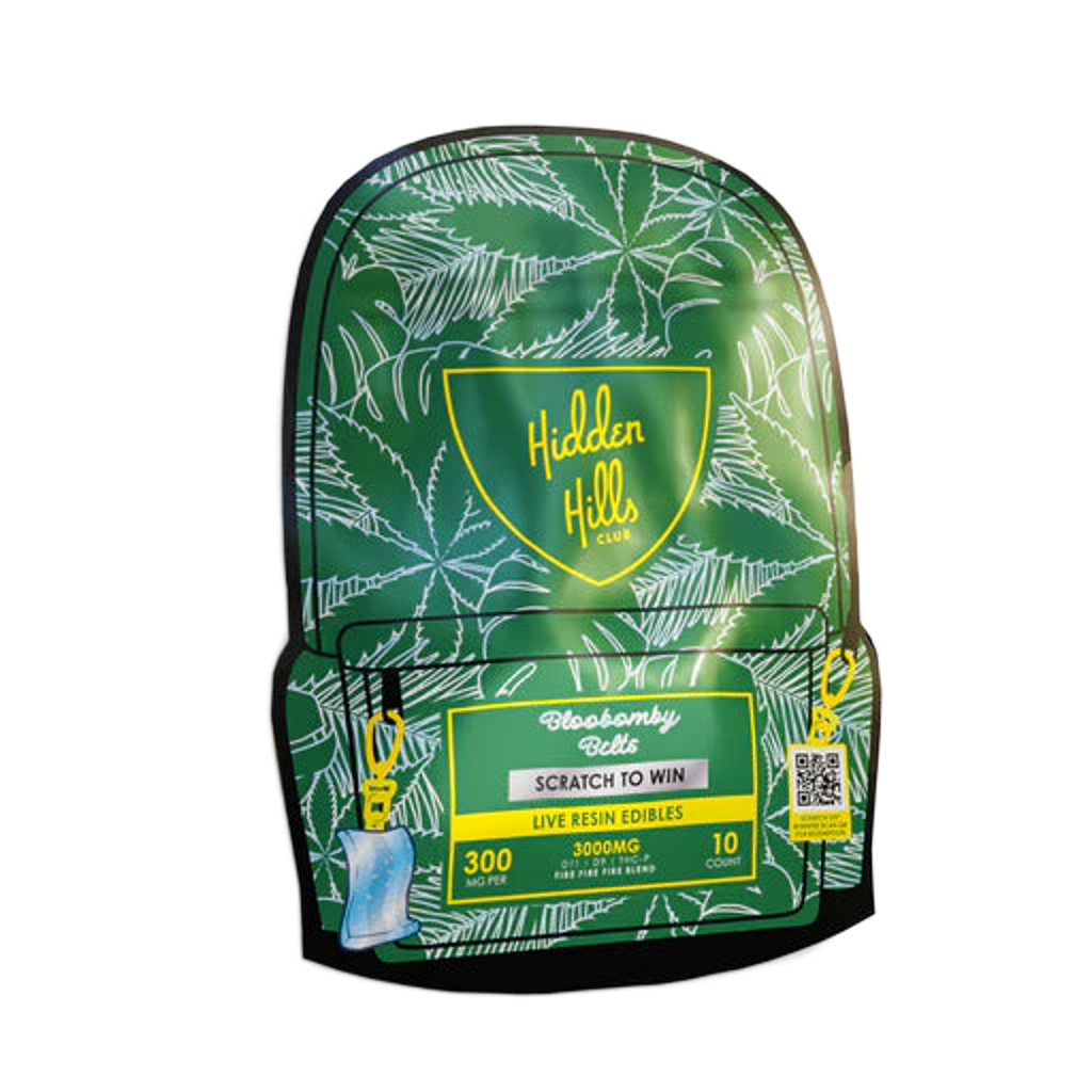 Hidden Hills Live Resin Belts D11/D9/THC-P Gummies Edibles Hidden Hills Bloobomby Belts  