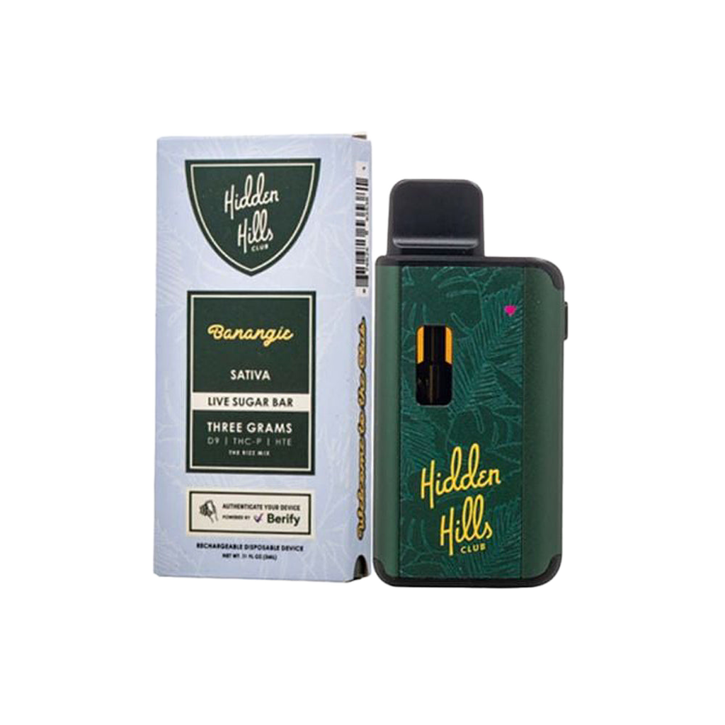 Hidden Hills Live Suger Bar 3g Disposable Vape Vape Hidden Hills Banangie Sativa  