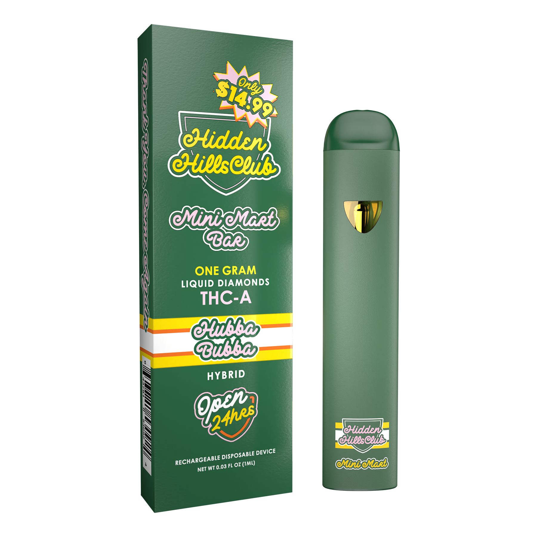 Hidden Hills Mini Mart Bar Vape Hidden Hills Hubba Bubba Hybrid  