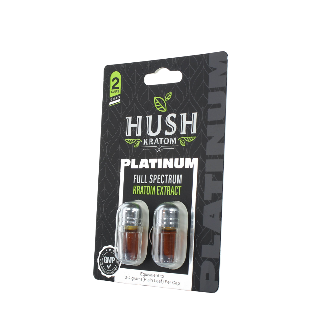 Hush Full Spectrum Kratom Extract Capsules Kratom Hush Kratom Platinum 2ct 