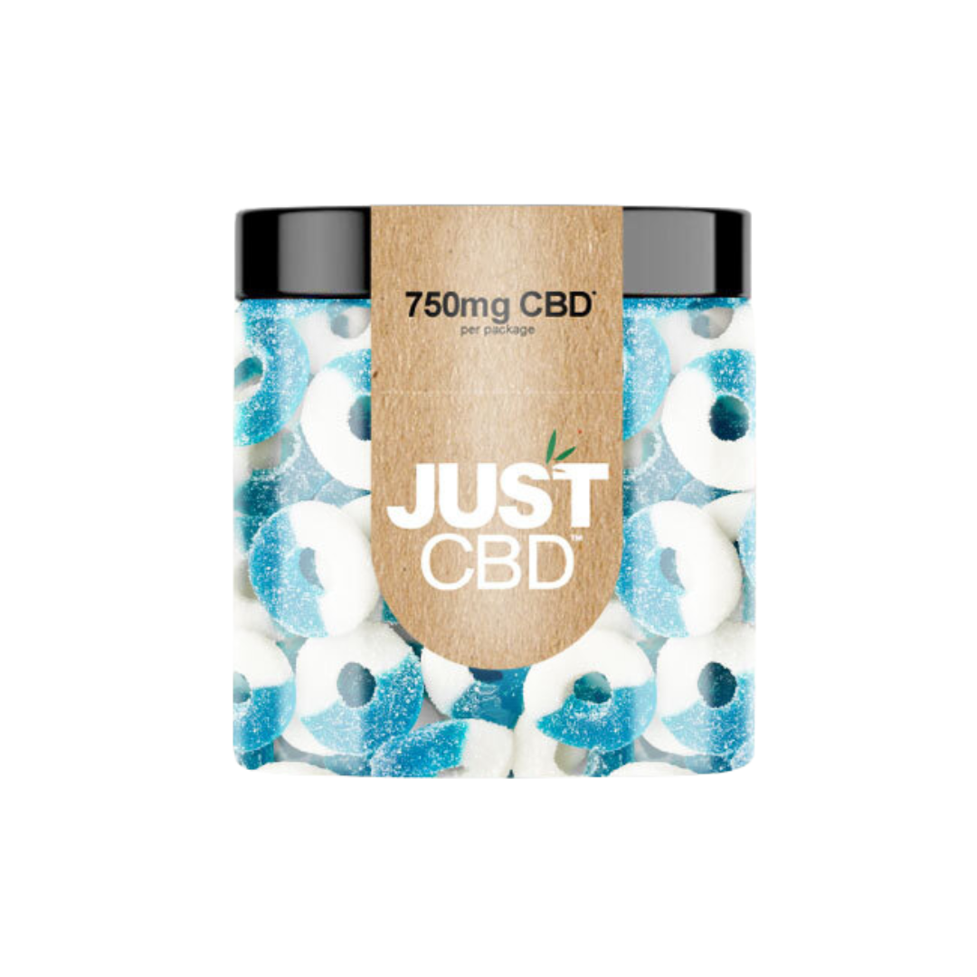 Just CBD - Gummies THC FREE Edibles Just CBD 750mg Blue Raspberry Rings 