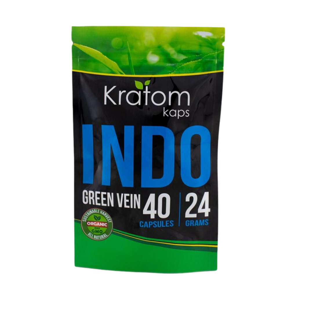 Kratom Kaps Capsules Kratom Kratom Kaps Green Vein Indo 40 Count 
