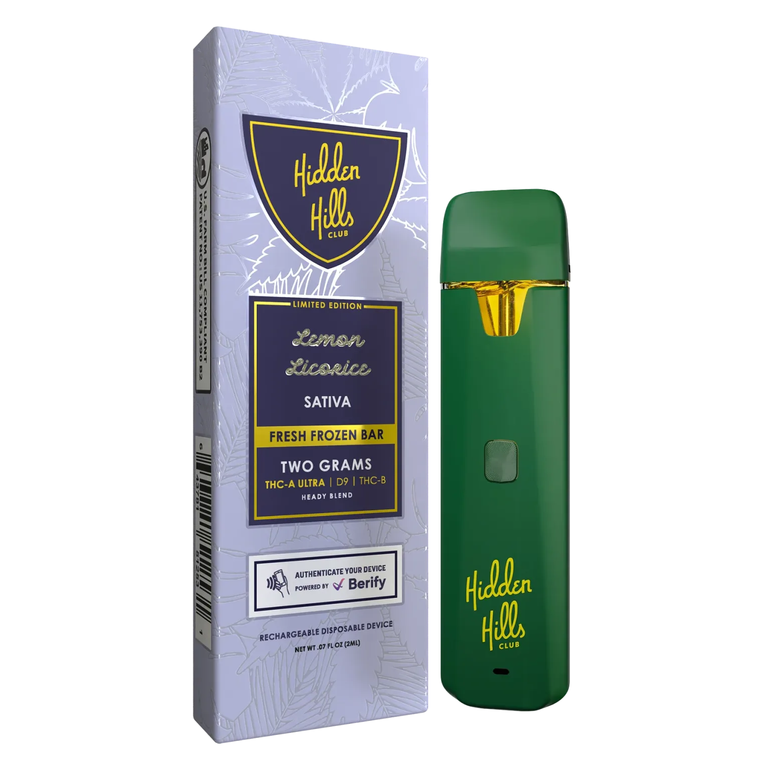 Hidden Hills Heady Blend Disposable Vape Vape Hidden Hills Lemon Licorice