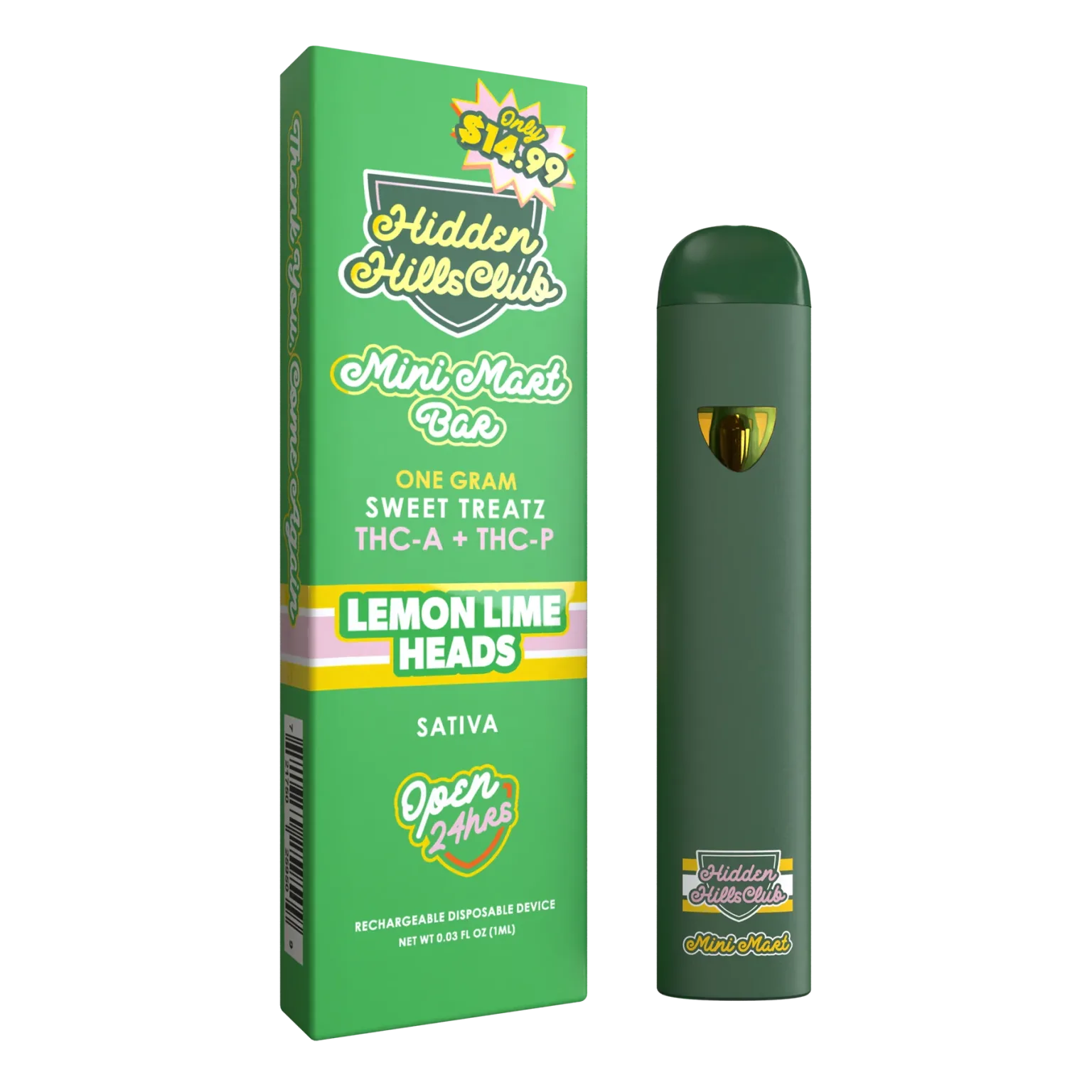 Hidden Hills Sweet Treatz Disposable – 1 Gram Vape Hidden Hills Lemon Lime Heads