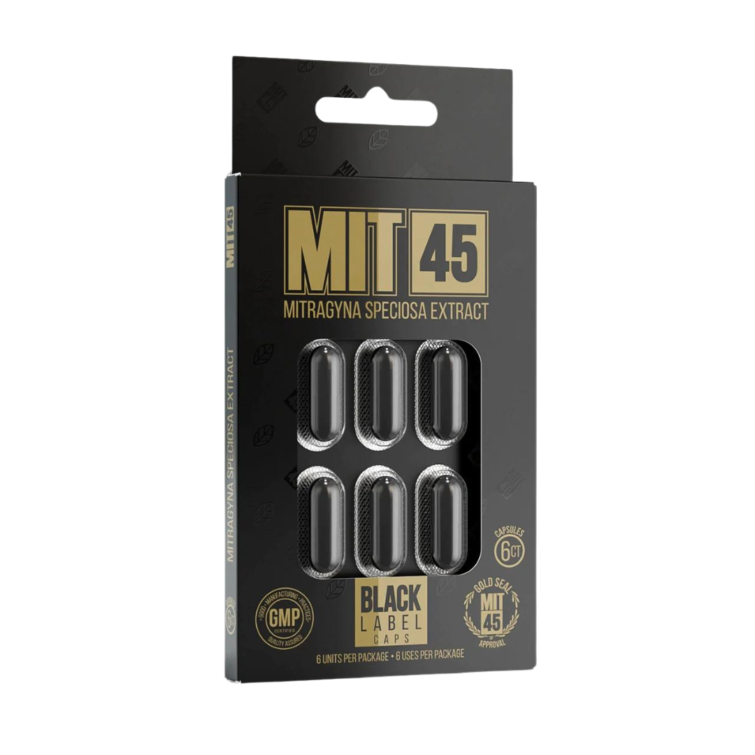 MIT45 Mitragyna Speciosa Kratom Black Label Extract  Capsules Kratom MIT45 6 Count  