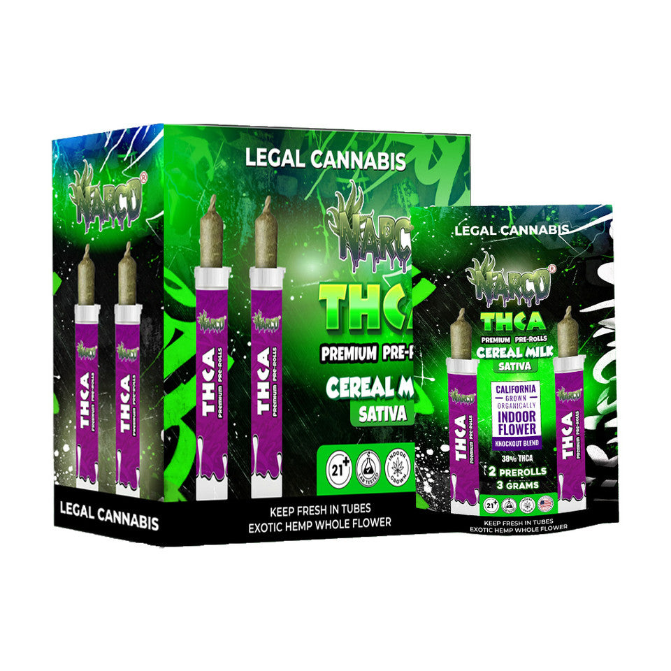 Narco THCA 2pk Pre Rolls Flower Narco Cereal Milk