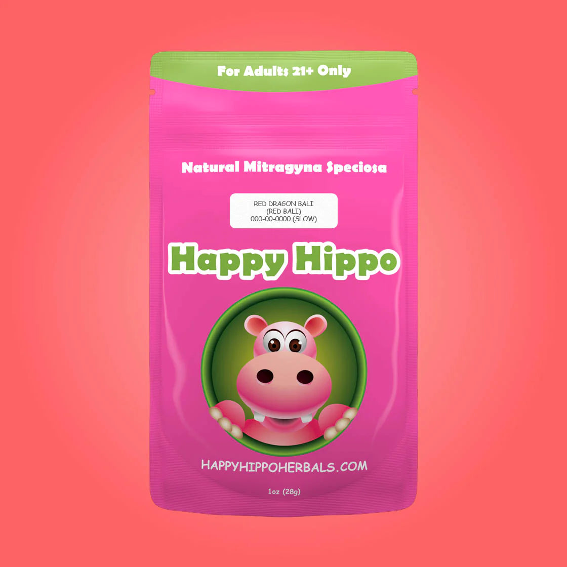 Happy Hippo Kratom Capsules 100ct Kratom Happy Hippo Red Dragon Bali (Red Bali)  