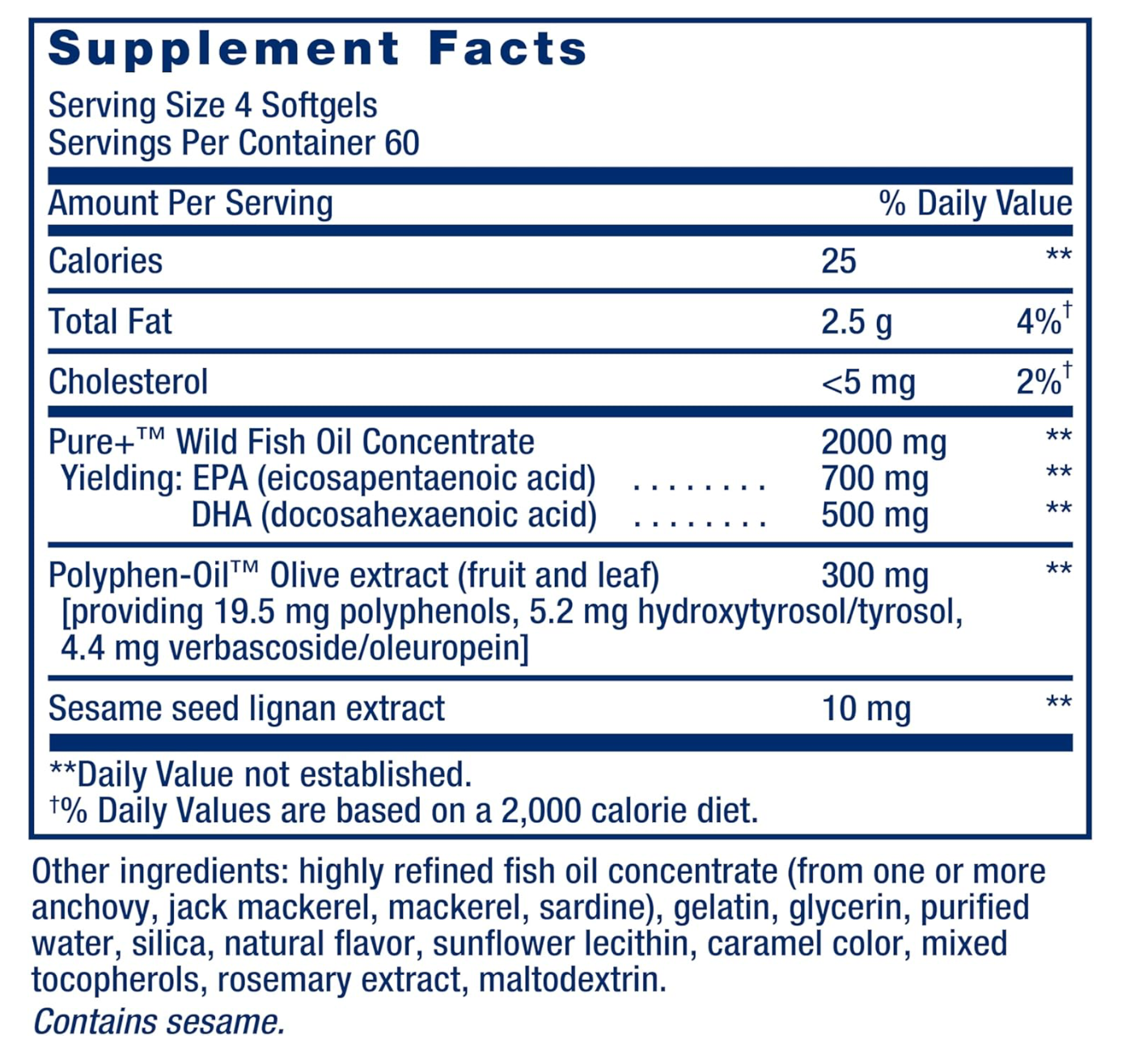 Super Omega-3 EPA/DHA Fish Oil, Sesame Lignans &amp; Olive Extract Have A Nice Day