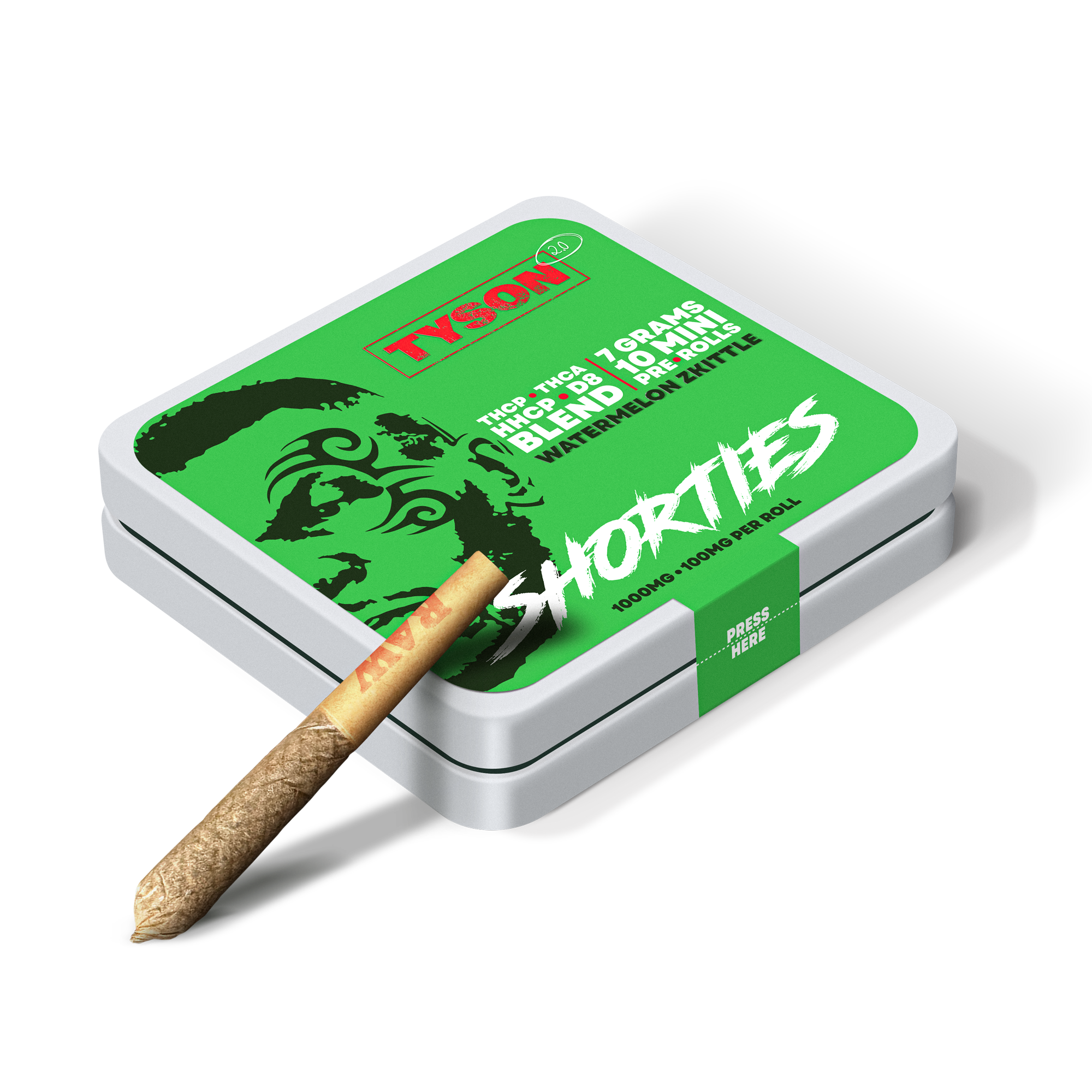 Tyson 2.0 THC-A Blend Pre Roll Shorties - 10 Count Flower Tyson 2.0 Watermelon Zkittle