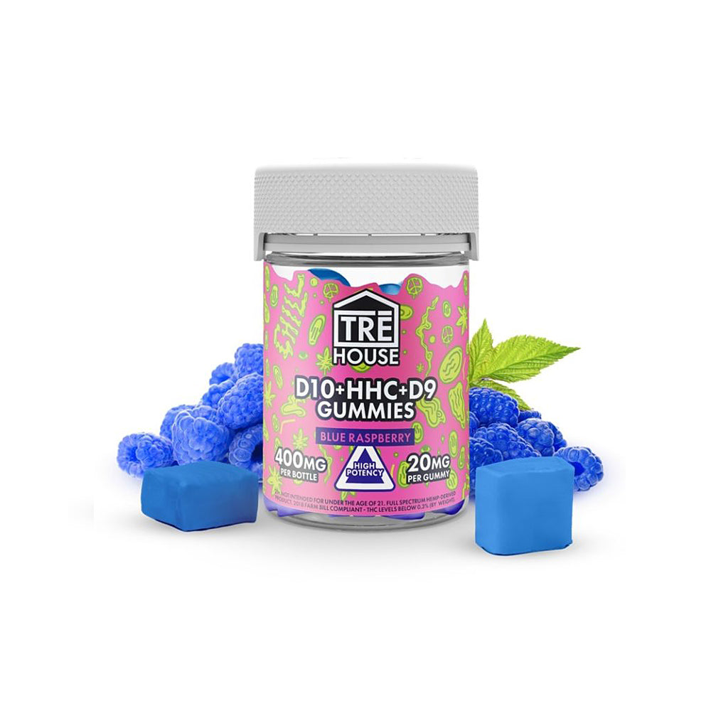 Tre House Blue Raspberry D10 D9 Live Resin Gummies Edibles Tre House   