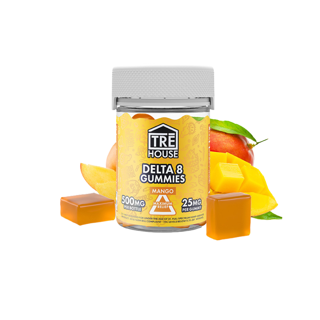 Tre House 500MG Delta 8 Gummies Edibles Tre House Mango  