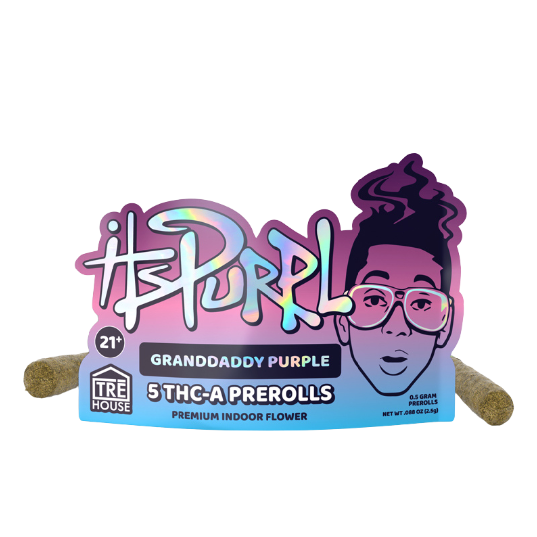Tre House ItsPurpl Granddaddy Purple THCA Prerolls Flower Tre House   