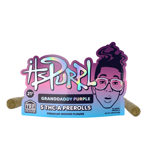 Tre House ItsPurpl Granddaddy Purple THCA Prerolls Flower Tre House   