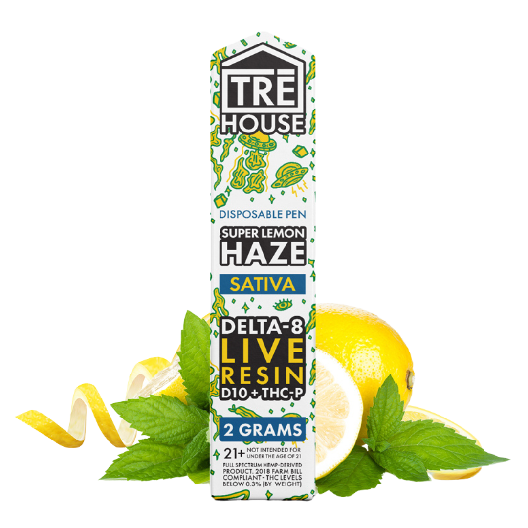 Tre House Live Resin Delta 8 Vape Pen Vape Tre House Super Lemon Haze  