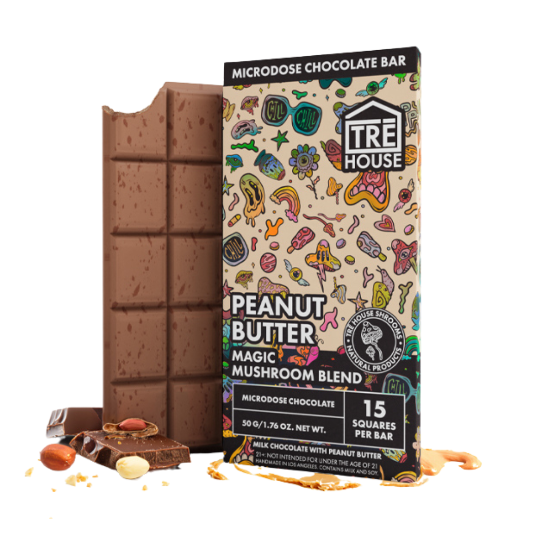 Tre House Magic Mushroom Chocolate Bar Edibles Tre House Peanut Butter  