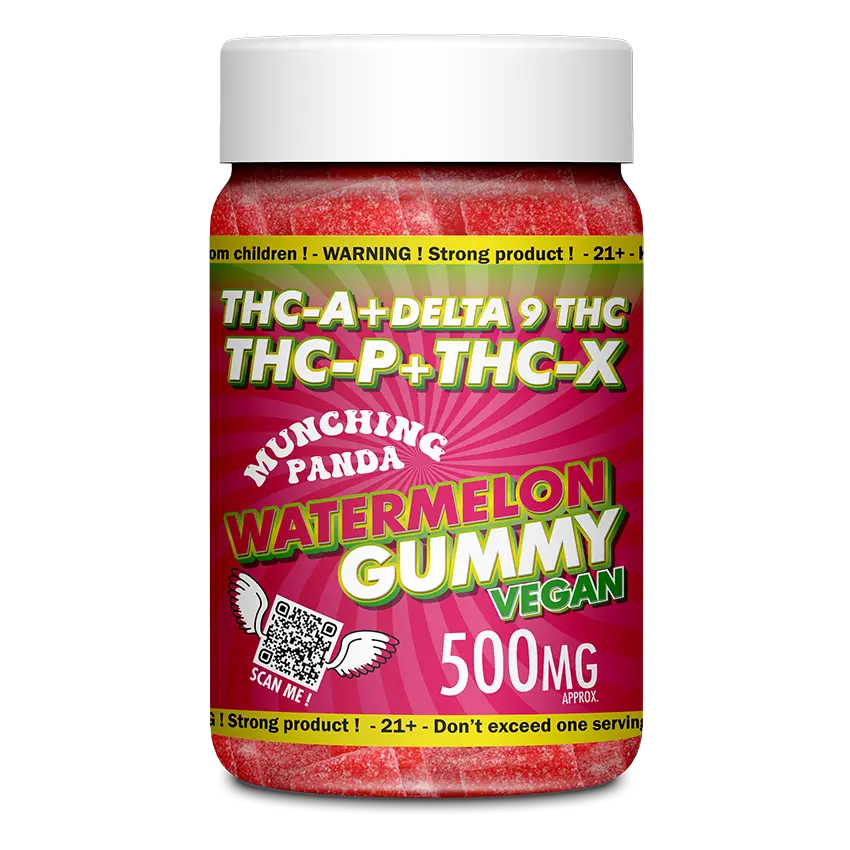 Munching Panda Delta 9 THC Vegan Gummies Edibles Munching Panda Watermelon  