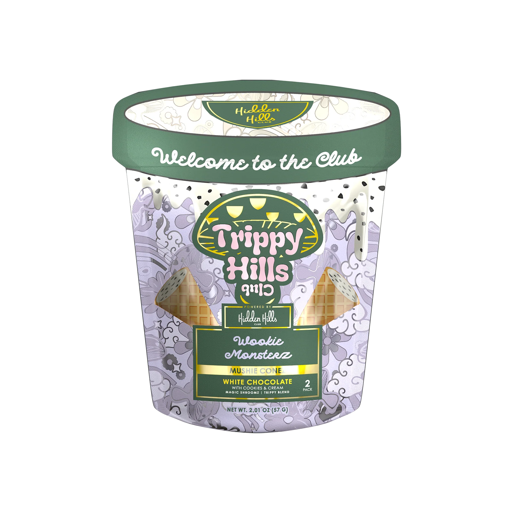 Hidden Hills Trippy Hills Magic Mushroom Cones 2 Pack  Hidden Hills Wookie Monsterz  