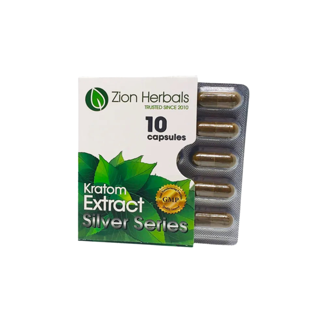 Zion Herbals Kratom Extract Capsules Kratom Zion Herbals Silver Series 10 Count 