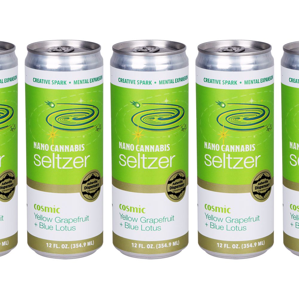 24CT CASE - Asheville Dispensary Nano Cannabis D9 Cosmic Seltzer - 12oz / 15mg / Yellow Grapefruit / Blue Lotus