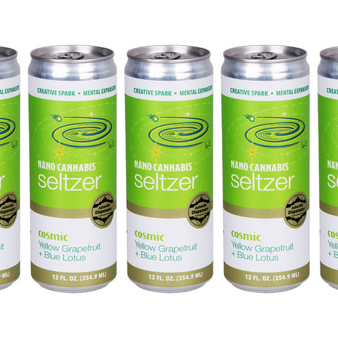 24CT CASE - Asheville Dispensary Nano Cannabis D9 Cosmic Seltzer - 12oz / 15mg / Yellow Grapefruit / Blue Lotus