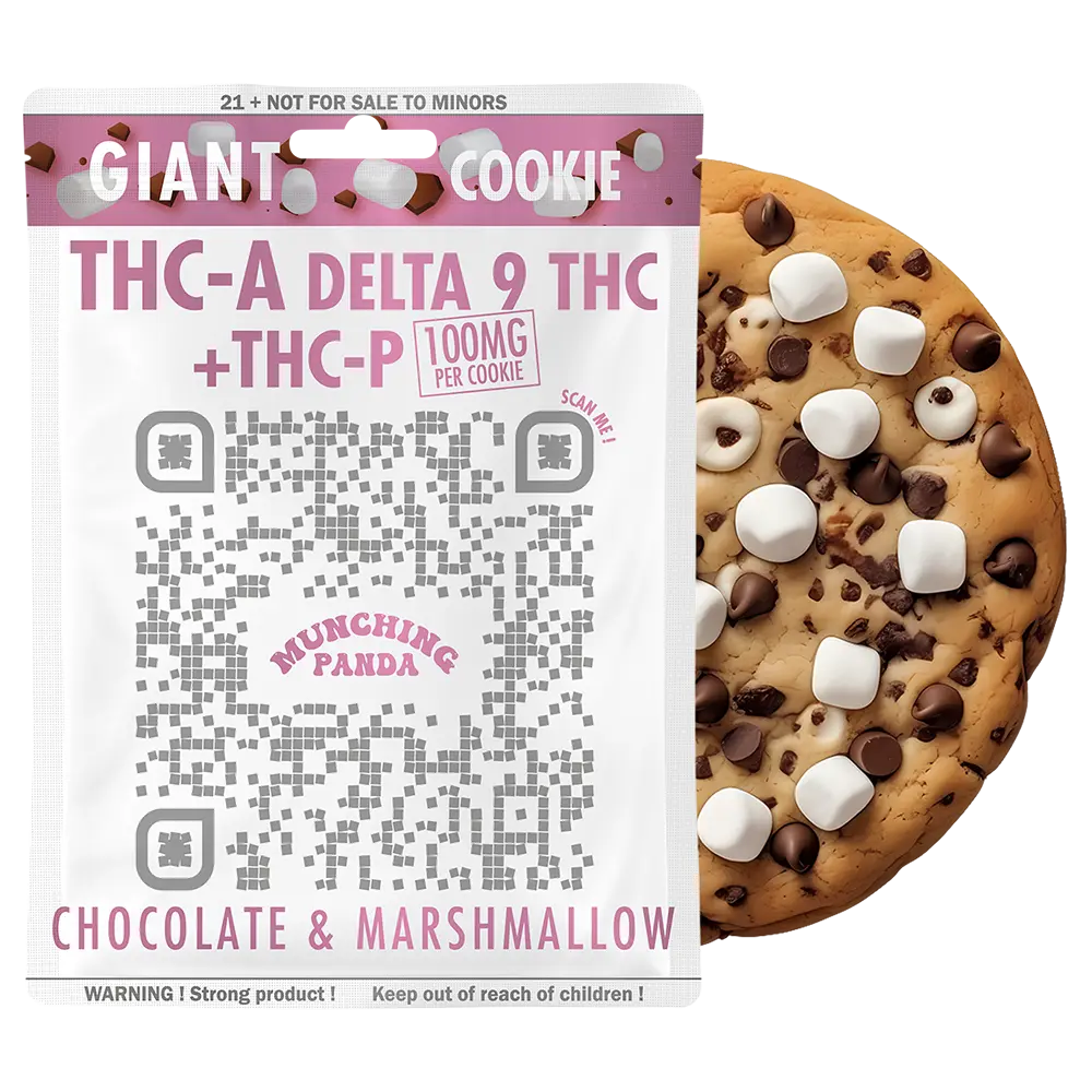 Munching Panda - Giant Cookie 100mg delta 9 THC + THC-P + THC-A Edibles Munching Panda Chocolate Marshmellow