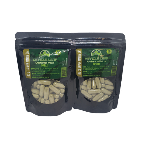 Miracle Leaf Premium Kratom Super Maeng Da 65ct Capsules Kratom Miracle Leaf   