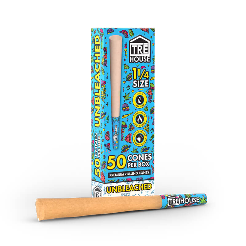 Tre House Shortys Unbleached Cones – 50ct Wraps Tre House 1 1/4  