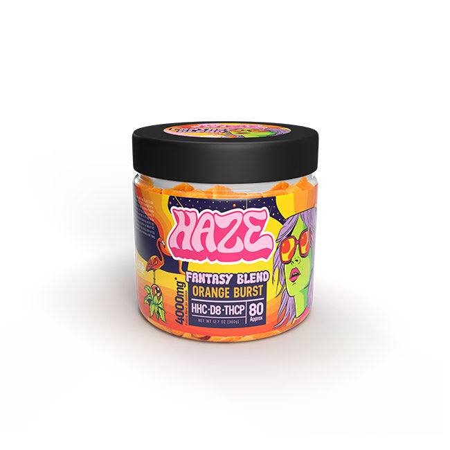 Haze Fantasy Blend Hybrid Gummies Edibles Haze Orange Burst 80 Count 