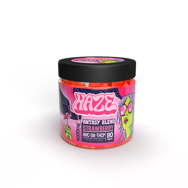 Haze Fantasy Blend Hybrid Gummies Edibles Haze Strawberry Swirl 80 Count 