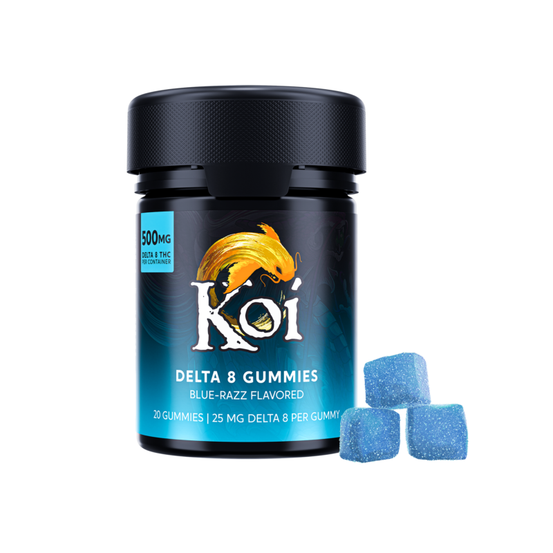 Koi Delta 8 Gummies Edibles Koi CBD Blue Razz 20 Gummies