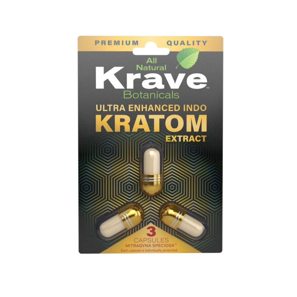 Krave Kratom Extract Capsules Kratom Krave Kratom 3ct  