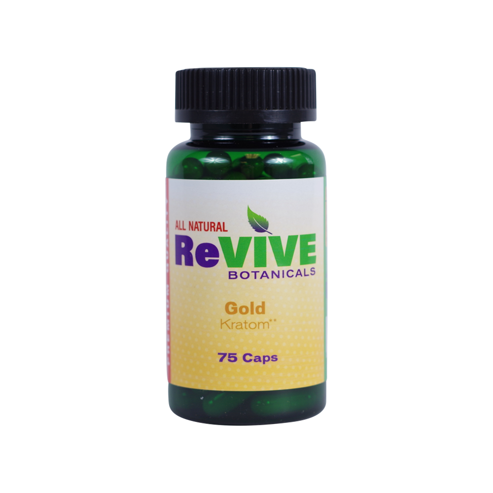 Revive Botanicals Kratom Capsules Kratom Revive Kratom Gold 75 Count 